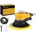 Шлифмашина DEKO DKOS150, пневматическая, орбитальная, желтая, 150мм, 11000об/мин