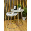 Комплект столиков журнальных дэрия, круглые, металлический каркас, для дома стильный современный интерьерный столик 2шт