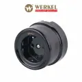 Розетка с заземлением Werkel Ретро W5671008 в черном цвете, IP20