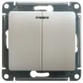 Выключатель 2-клавишный с подсветкой Systeme Electric Glossa, сх.5а, 10АХ, Перламутр(комплект из 4 шт)