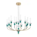 Подвесная люстра Divinare CAPELLO 4947/01 SP-12_DI, LED, 24 Вт, металл, стекло, керамика, золотой, зеленый, белый