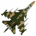 Игрушка военный самолет истребитель металлический - 18,5 см (свет, звук, инерция) - зеленый камуфляж
