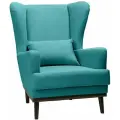 Кресло Оскар мягкое для отдыха дома, на ножках, велюр Maserati azur, 75х85х90 (ШхГлхВ)