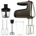 Мощный ручной миксер Moulinex Powermix Silence HM653910 с насадкой-блендером и мини-измельчителем, 600 Вт, черный -lj