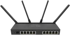 MikroTik RB4011iGS+5HacQ2HnD-IN Wi-Fi маршрутизатор, 2,4/5 ГГц, 10х1Гбит/с RJ45, 1хSFP+, PoE
