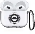 Прозрачный силиконовый чехол SignumCase для наушников Apple AirPods 3 Черный лаковый Герб Карачаево-Черкесской Республики