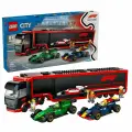 Конструктор LEGO City 60445 F1 Truck with RB20 & AMR24 F1 Cars Грузовик F1 с гоночными автомобилями RB20 и AMR24 F1