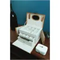 Шкатулка IsmatDecor S-697B-3N, для украшений, золотистая, многофункциональная, с замком и зеркалом