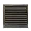 Решетка наружная вентиляционная 400х400 жалюзийная встраиваемая металлическая, коричневая, оцинкованная