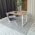 Компьютерный стол лофт Дуб 120*70 см. Белые ножки
