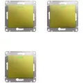 Механизм выключателя/переключателя проходного Schneider Electric Glossa одноклавишный с индикацией фисташковый (комплект из 3 шт)