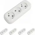 Колодка Makel трехместная без заземления IP20 белая (комплект из 4 шт.)