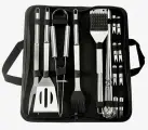 Набор для шашлыка, металл, чехол, 20 элементов, нержавеющая сталь, Jin Hengtai