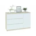 Комод с 3-мя ящиками и дверью Т-3Р, цвет сонома/белый, ШхГхВ 120х44,6х80,4 см.