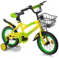 Велосипед детский с тренировочными колесами Mobile Kid Slender, 14 дюймов, желто-зеленый