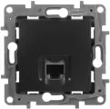 Розетка компьютерная Legrand Etika 672641, RJ45, CAT5E, 1 пост, антрацит, скрытый монтаж