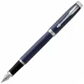 Перьевая ручка Parker IM Metal Matte Blue CT, перо: F, цвет чернил: blue, в подарочной упаковке.