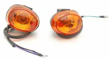 Боковой фонарь передний с оранжевым стеклом Racer Lupus, WM Mantis, YB50QT-9 (пара)
