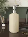 Дозатор для жидкого мыла Chloe Slim с металлической хромовой помпой 250 мл, бетон, кремовый матовый