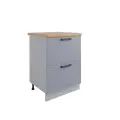 Кухонный шкаф напольный, без столешницы, с ящиками, СК2 600, Кухня Ройс, Серый / Эмалит Серый