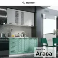 Кухонный гарнитур Эра Агава 1.6 м акация белая / мята
