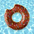 Надувной круг для плавания Пончик 60см, коричневый