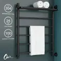 Полотенцесушитель Водяной Onix, модель Classic Plus Black Right 600x800, Лесенка с боковым подключением справа, Черный матовый, полный комплект