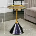 Журнальный столик металлический, фиолетовый с золотом интерьерный D40cм Н54см
