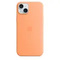 Чехол силиконовый MagSafe для iPhone 15 Plus Orange Sorbet с анимацией NFC, Silicone case MagSafe для айфон 15 Плюс - Оранжевый