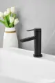 Смеситель монолитный для раковины черный нержавеющая сталь, кран для умывальника B10813-7 BELZ