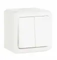 Выключатель Legrand двухклавишный Legrand Quteo IP44 10А 250В винтовые зажимы накладной монтаж белый 782302