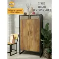 Шкаф STARK loft, коричневый, распашной двухдверный с полками для одежды, 160*45*88 см, гростат
