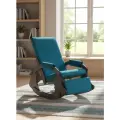 Кресло-качалка для дома и отдыха Бриз, бирюзовый велюр, 110х100