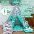 Вигвам детский Звездное небо Premium, 150x150x150см, 6 стоек, с ковриком