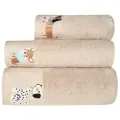 Полотенца махровые BELLEHOME Латте с вышивкой Nice Doggies, 3шт. ( 50x70, 50x100, 70x140)