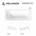 Ванна акриловая 150х70 Helmken Edelva комплект 3 в 1: прямоугольная ванна, каркас, лицевой экран белого цвета
