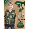 Детский игровой набор военного с аксессуарами, каска, жилет спецназ, игрушечное оружие