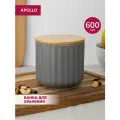 Банка Apollo Grecha, для сыпучих продуктов, 600 мл, с бамбуковой крышкой, серая