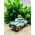 Елочная игрушка Автомобиль Ретро Лефортовский фарфор, ручная роспись, ретро