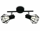 Настенно-потолочный спот в стиле лофт, черный/хром E27*2 max 40W 260*91*175