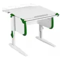 Парта Дэми СУТ-24-01 75см с задней приставкой белый/зеленый/белые ноги