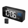 Цифровой будильник, светодиодные часы с батареей с зарядкой USB, двойной сигнал тревоги, активация звука, дремота, дата и отображение температуры, цифровые настенные часы в спальне