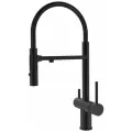 Смеситель для кухни с гибким изливом и подключением к фильтру Rose R958 Н черный