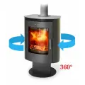 Печь-камин Визиера 360° черная бронза (ТМФ)
