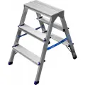 Стремянка Сибин двухсторонняя алюминиевая, 3 ступени, 38825-03
