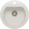 Мойка для кухни каменная POLYGRAN ATOL-460, Белая, Врезная, Круглая (Белый Хлопок)