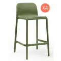 Комплект 4 шт полубарных стульев Nardi Faro Mini, 65 см высота сиденья, цвет агава