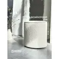 Пуфик для дома круглый в ткани букле White