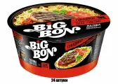 BigBon Лапша быстрого приготовления Говядина с томатным соусом и базиликом, 85 г, 24 штуки в коробке
