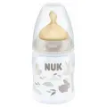 NUK First Choice Plus бутылочка из полипропилена с соской из латекса, 150 мл, с рождения бежевый с зайцами